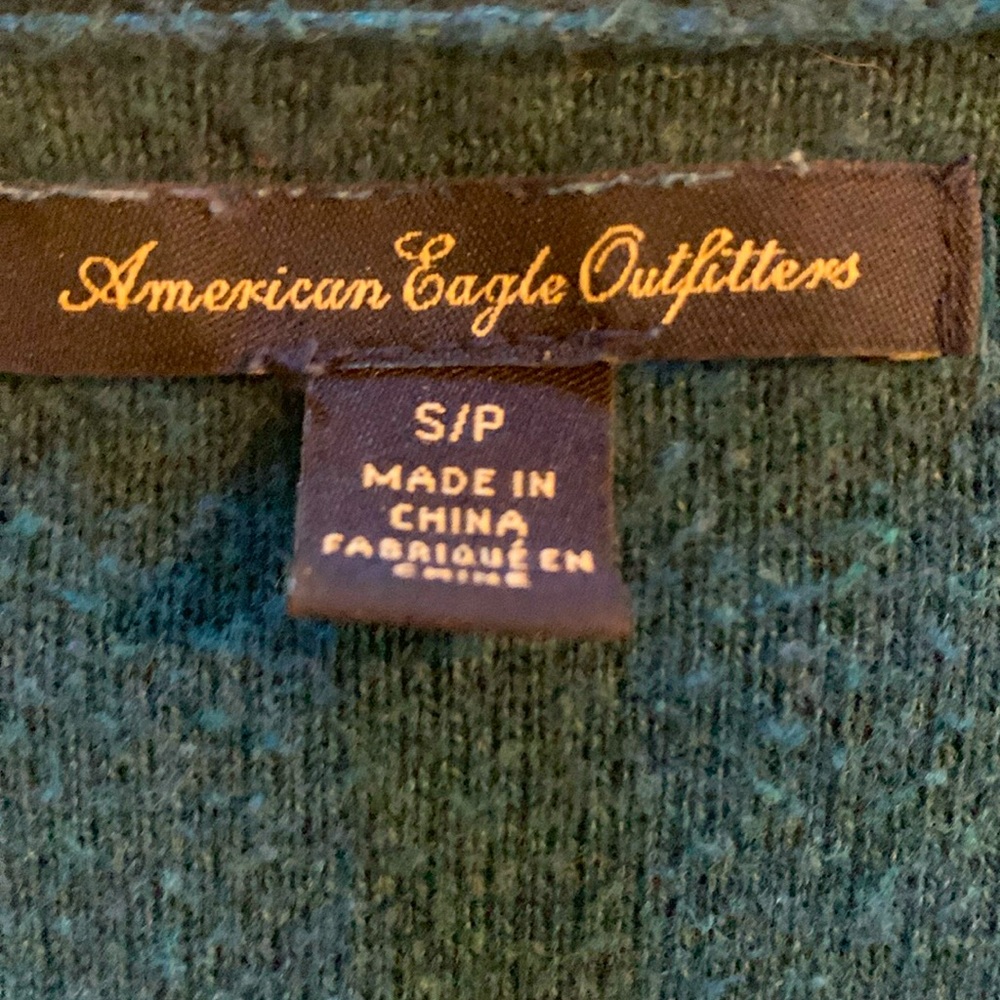 American Eagle Outfitters Solid Teal Long Sleeve Crewneck Pullover Sweater Small - Picture 4 of 5
